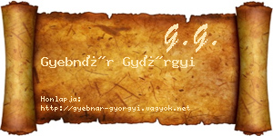 Gyebnár Györgyi névjegykártya
